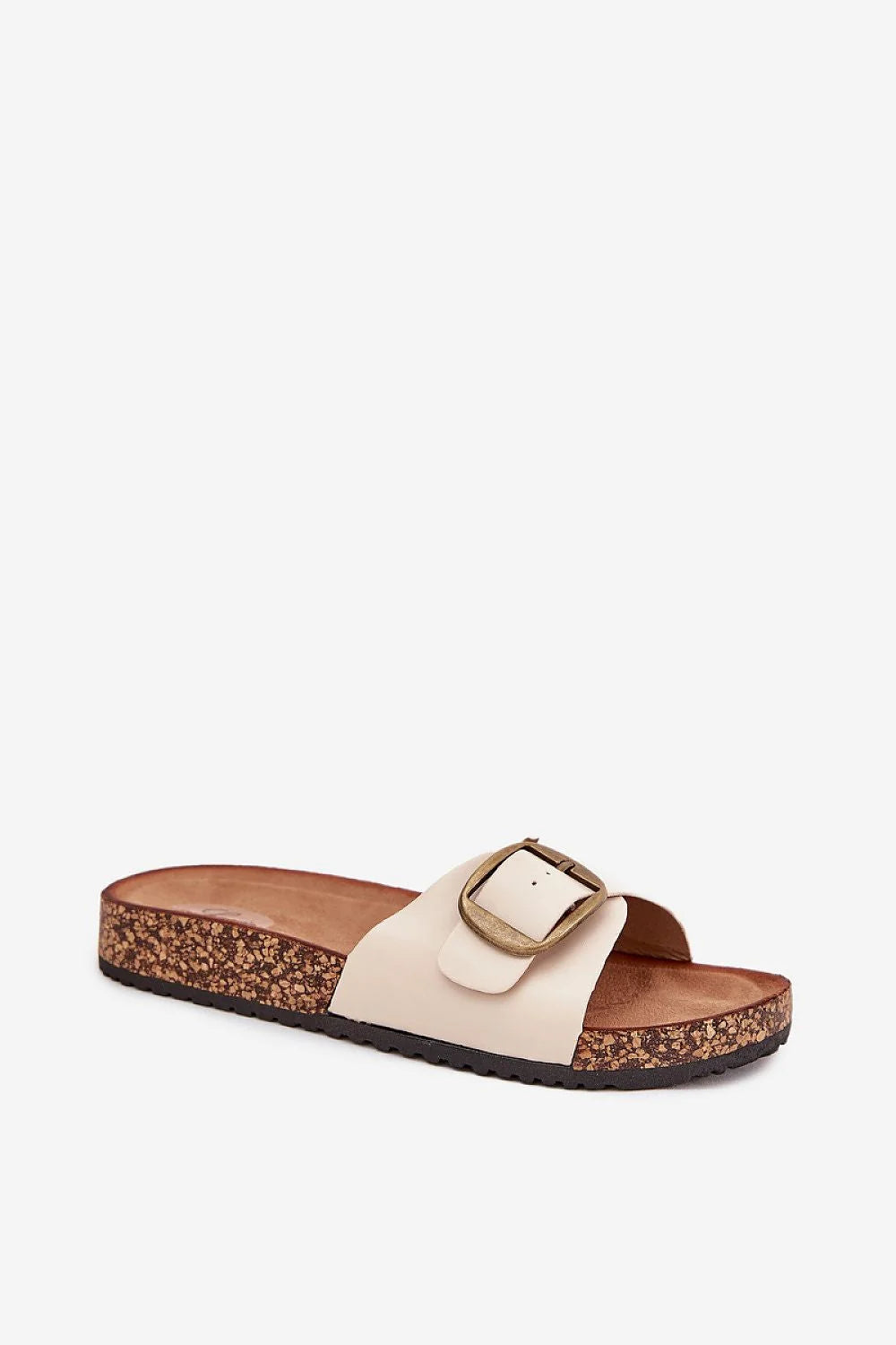 sandales femme cuir écologique semelle liège plateforme 3cm suédine profilée bride réglable boucle vieilli bout ouvert beige anatomique
