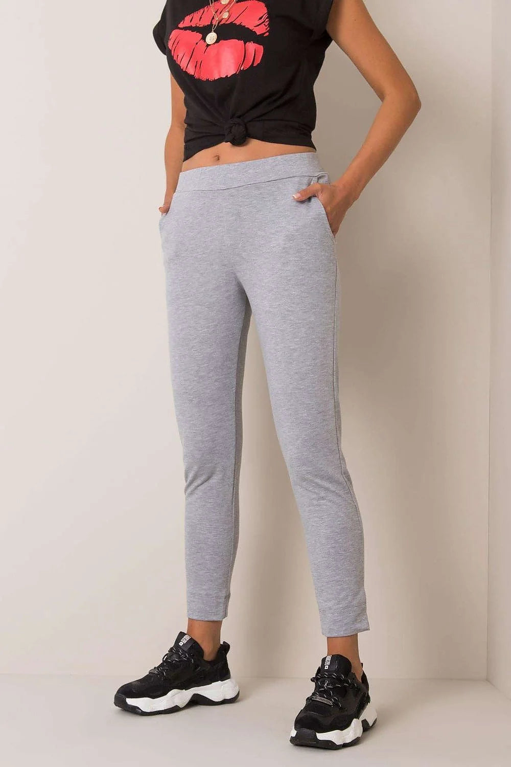pantalon survêtement femme vert éclatant slim taille haute coton stretch doux extensible ceinture large coutures avant poches latérales ourlets fendus
