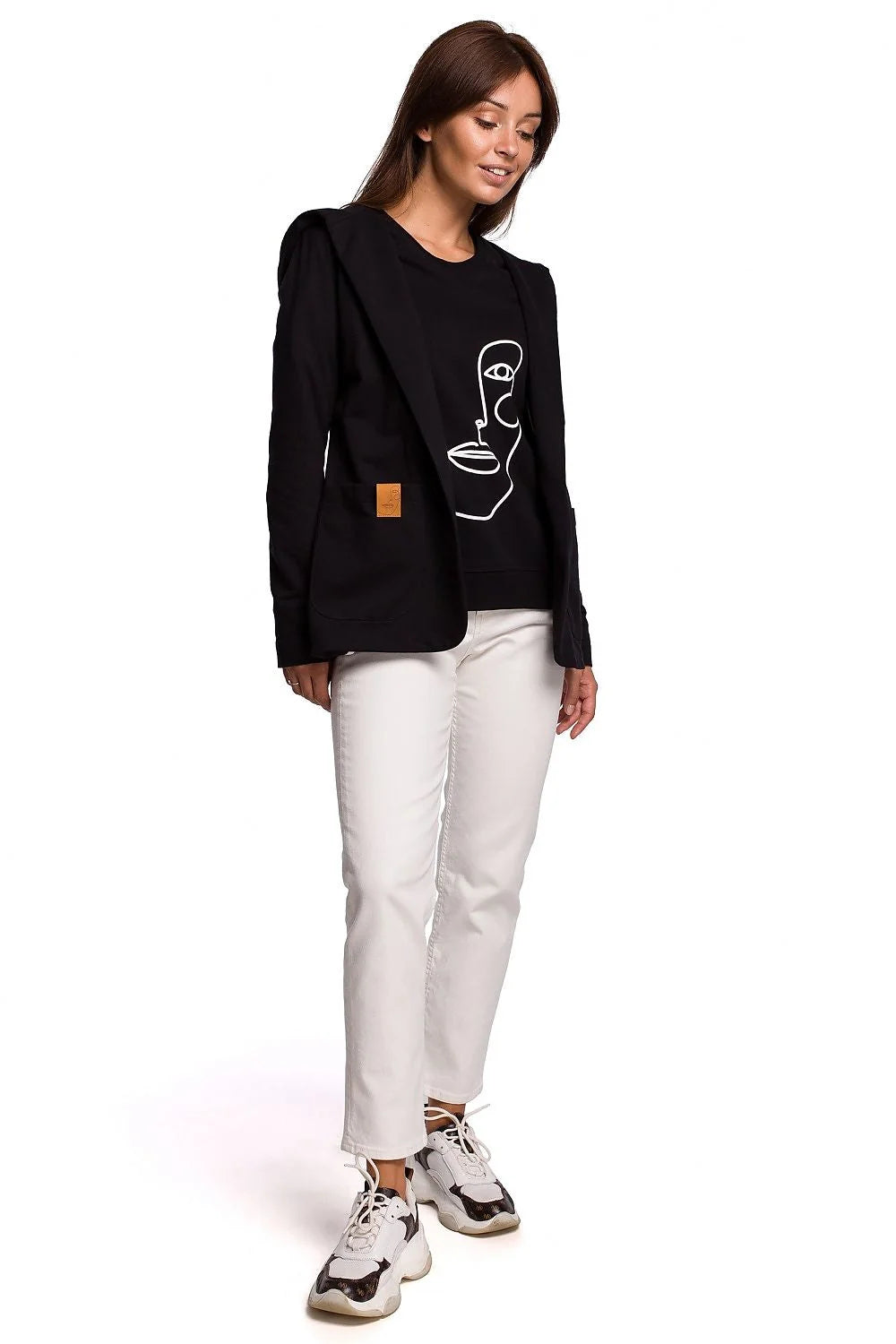 Blazer femme Be Wear design moderne coton élasthanne capuche poches larges tailles XS-XXL style casual élégant