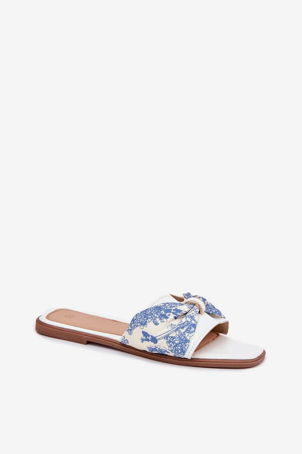 Sandales pour femmes élégantes style été nœud floral cuir artificiel semelle plate confortable Taille 36-41