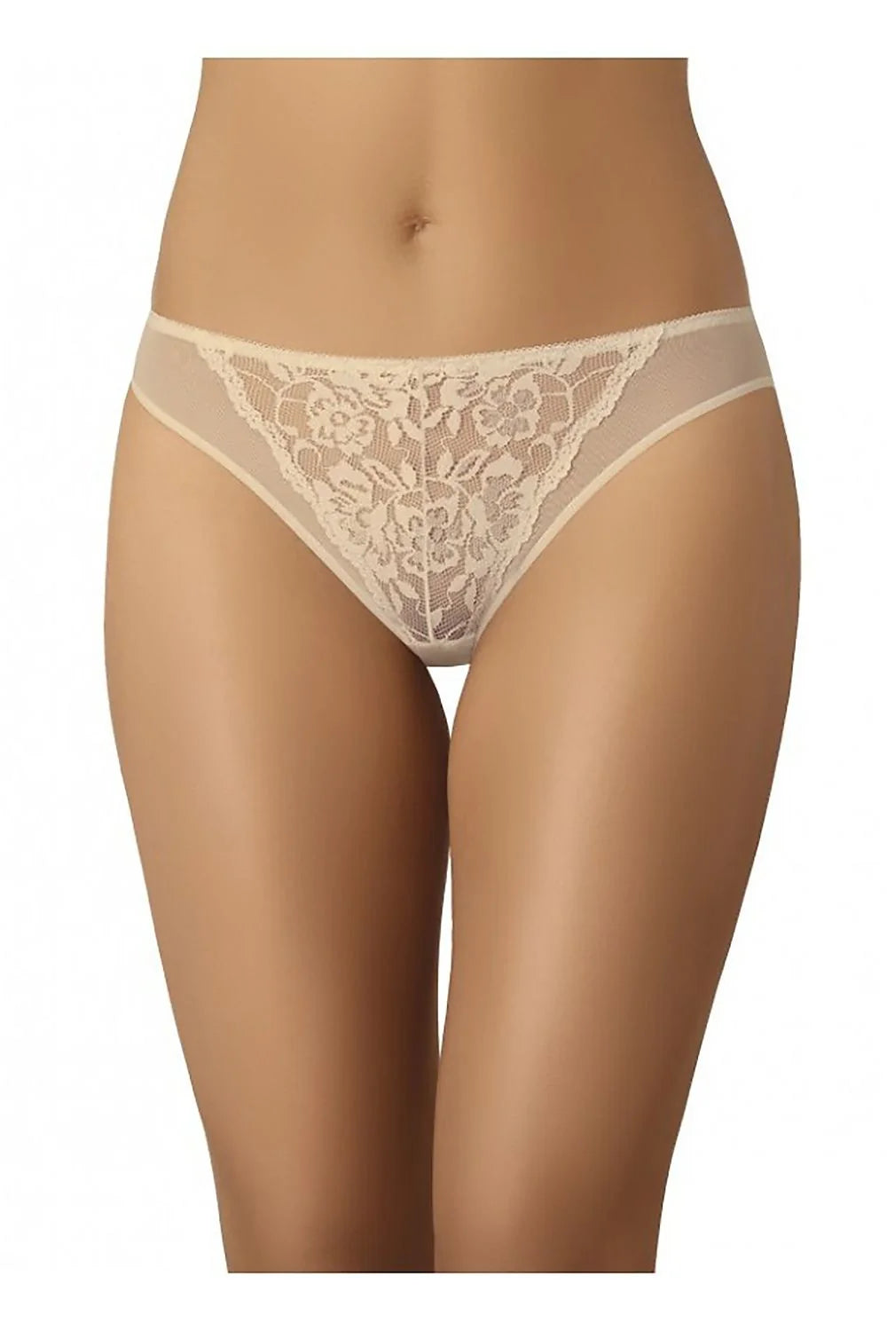 Ensemble de culottes féminines classiques en dentelle florale beige clair, confort élastique, style élégant, coupe moderne, idéal quotidien et occasions spéciales