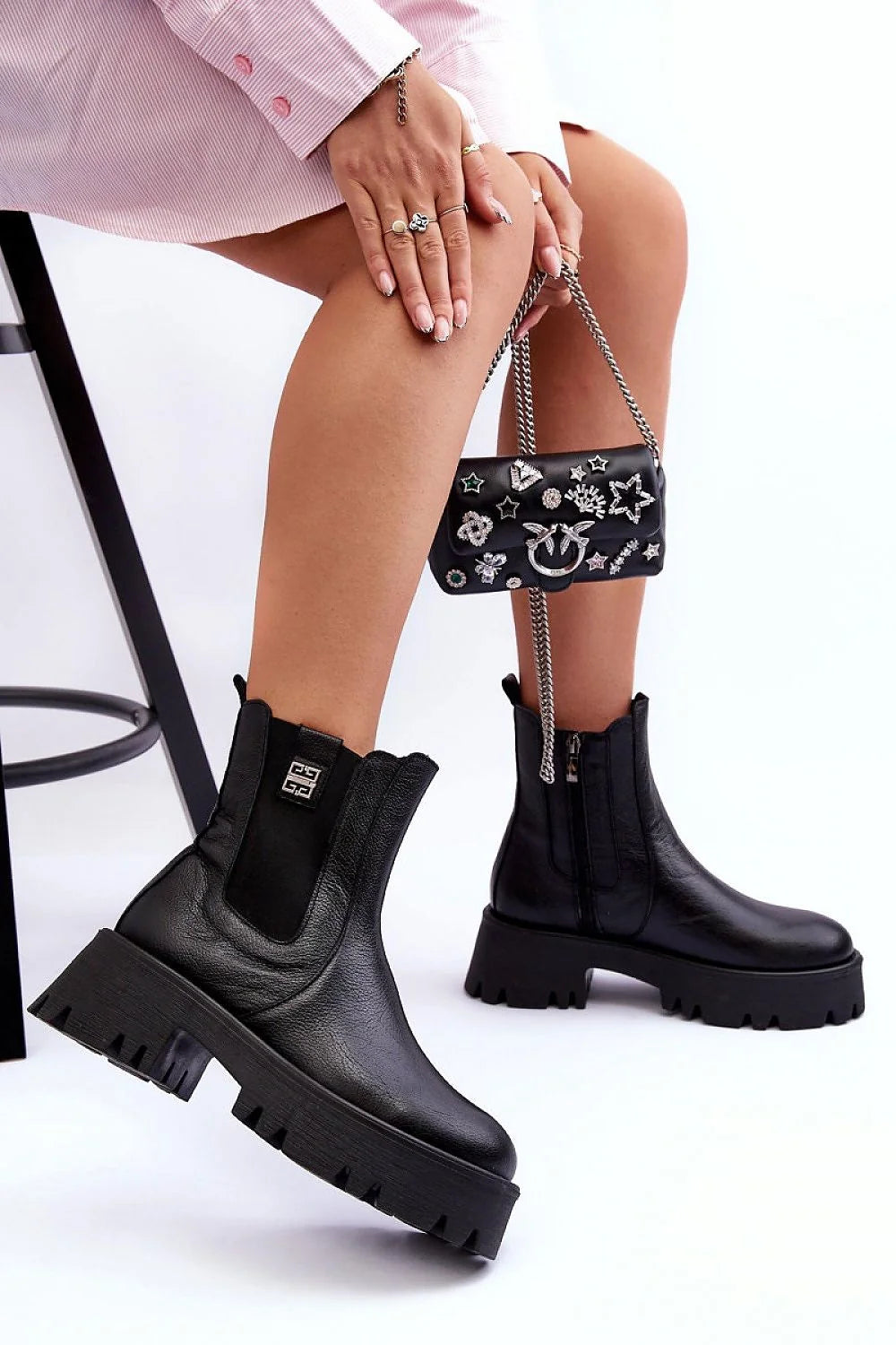 Bottines Jodhpur plateforme massive cuir naturel Chelsea zip latéral confort stabilité style audacieux femme