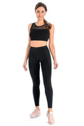 leggings longues Teyli taille haute extensible coton spandex noir moulant gainant ceinture élastique confort durable respirant fitness yoga running