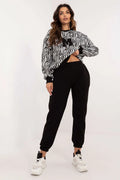 Ensemble Casual Élégant Zébré et Noir pour Femmes, Coupe Moderne, Matière Confortable, Occasions Décontractées