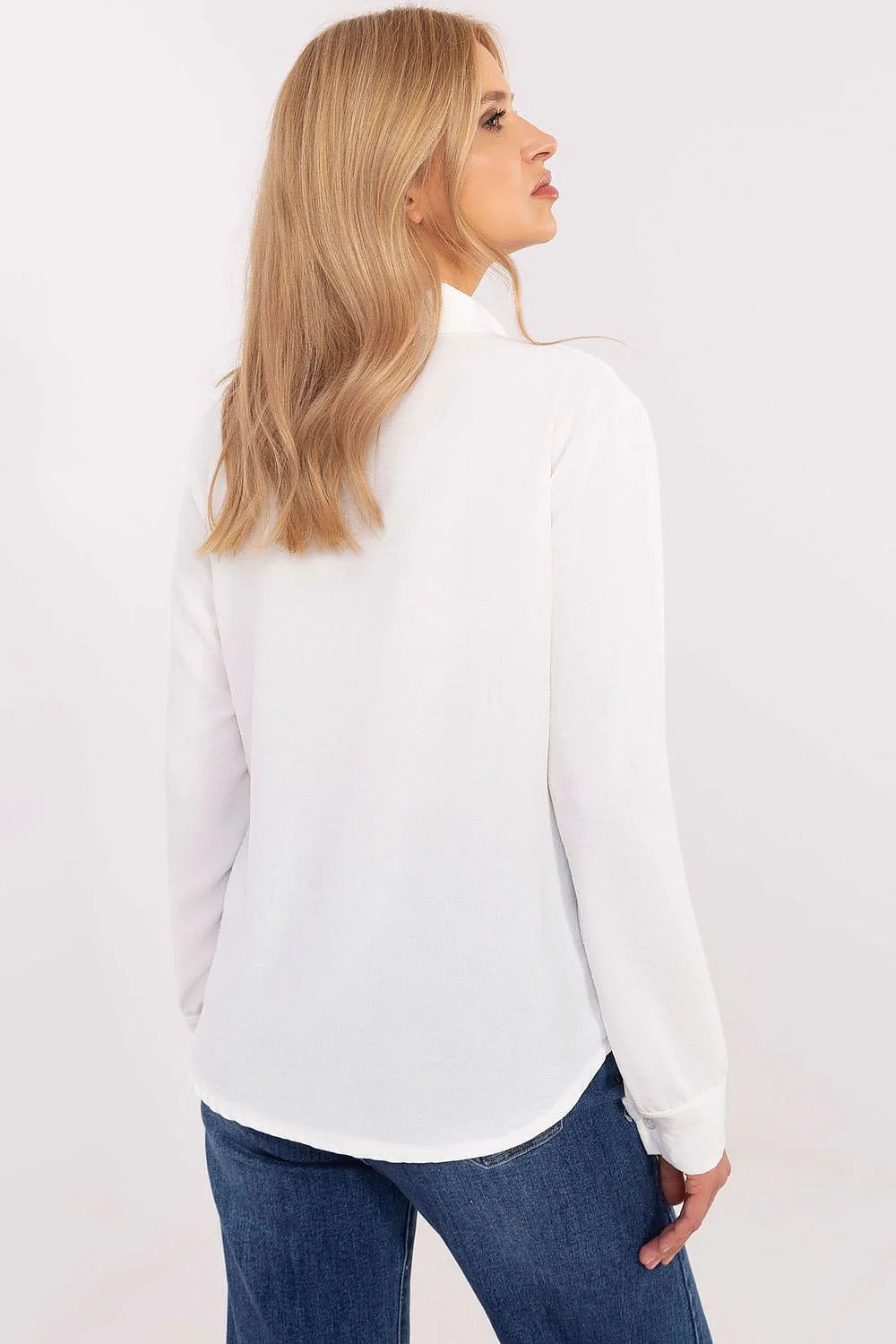 Chemise pour femme à manches longues style classique nœuds rouges tissu coton élasthanne coupe élégante et versatile