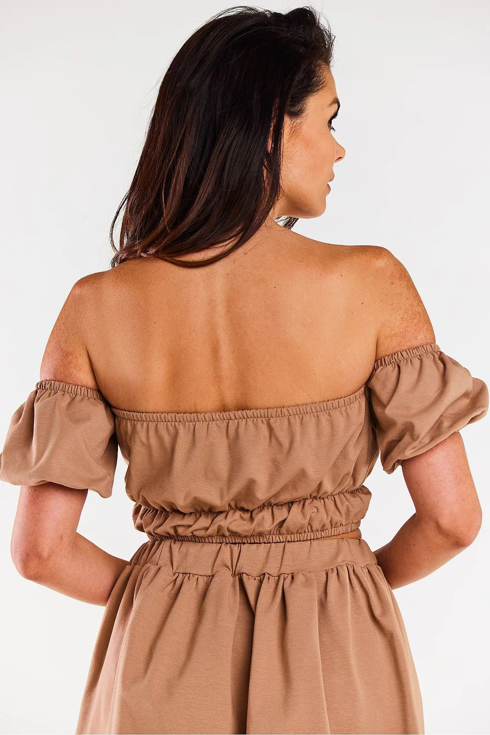 Chemisier Infinite You épaules nues encolure espagnole manches courtes élastique coton lycra bohème chic occasion soirées