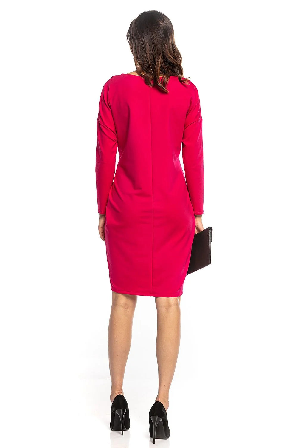 Robe de jour Tessita élégante ample tricot coton élasthanne polyester ceinture nouée manches longues style kimono femme