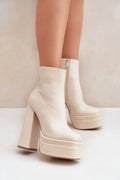 Bottes à talons Step in style pour femmes design moderne audacieux plateforme massive talon block élégance et confort quotidien occasion spéciale cuir artificiel doublure fourrure synthétique
