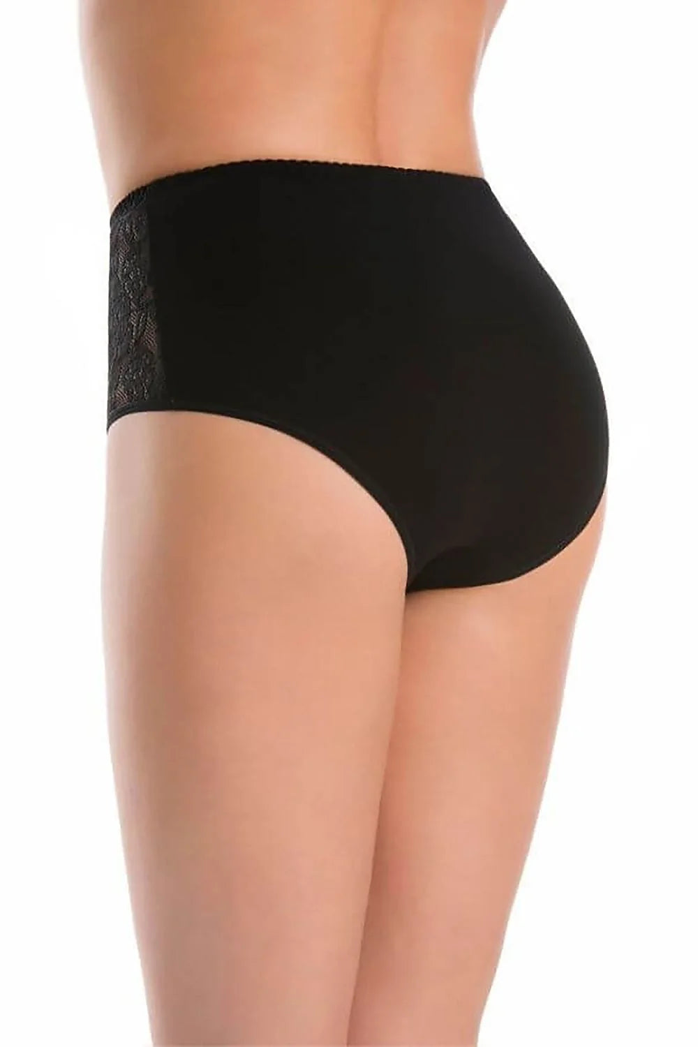 Culotte Taille Haute Élégante en Dentelle et Coton Noir Femme Coupe Sculptante Confortable Finitions Raffinées