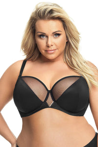 Soutien-gorge Gorsenia polyamide élasthanne noir armatures design moderne élégance confort bonnets structurés bretelles ajustables ornement glissière latérale diverses
