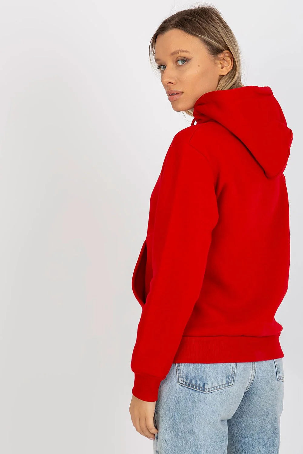 Sweatshirt Rue Paris capuche manches longues couleur vert kaki look casual style streetwear taille ajustable femme