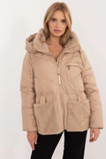 Veste matelassée pour femme style décontracté chic capuche fausse fourrure polyester haute qualité automne hiver
