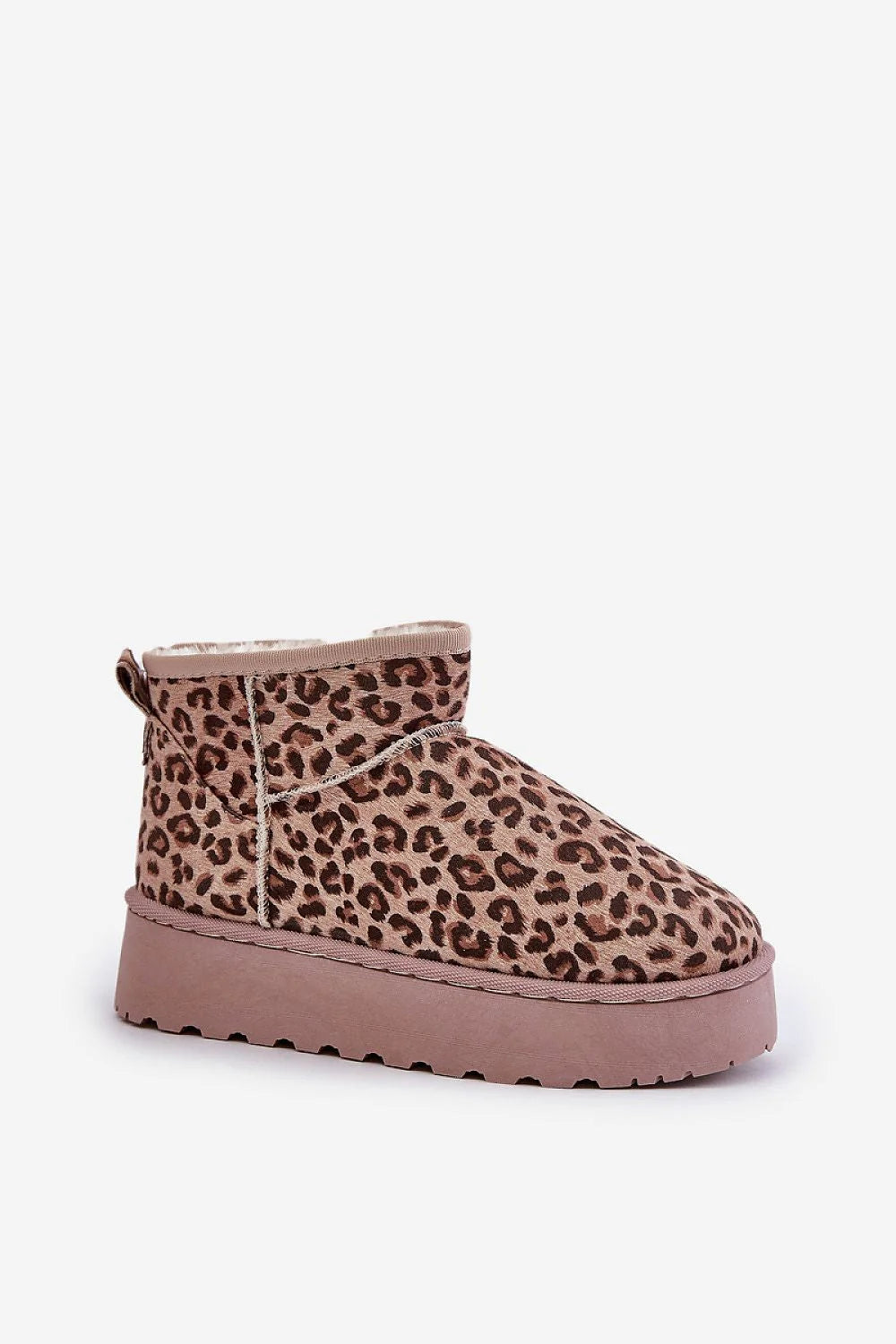 Bottines en suédine écologique léopard confort chaud semelle épaisse style tendance hiver femmes modernes