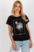 Chemisier en coton fleuri pour femme, LOVE imprimé, coupe droite, manches courtes, encolure ronde, style moderne, occasion décontractée, mode élégante, matière confortable, tailles S à XL