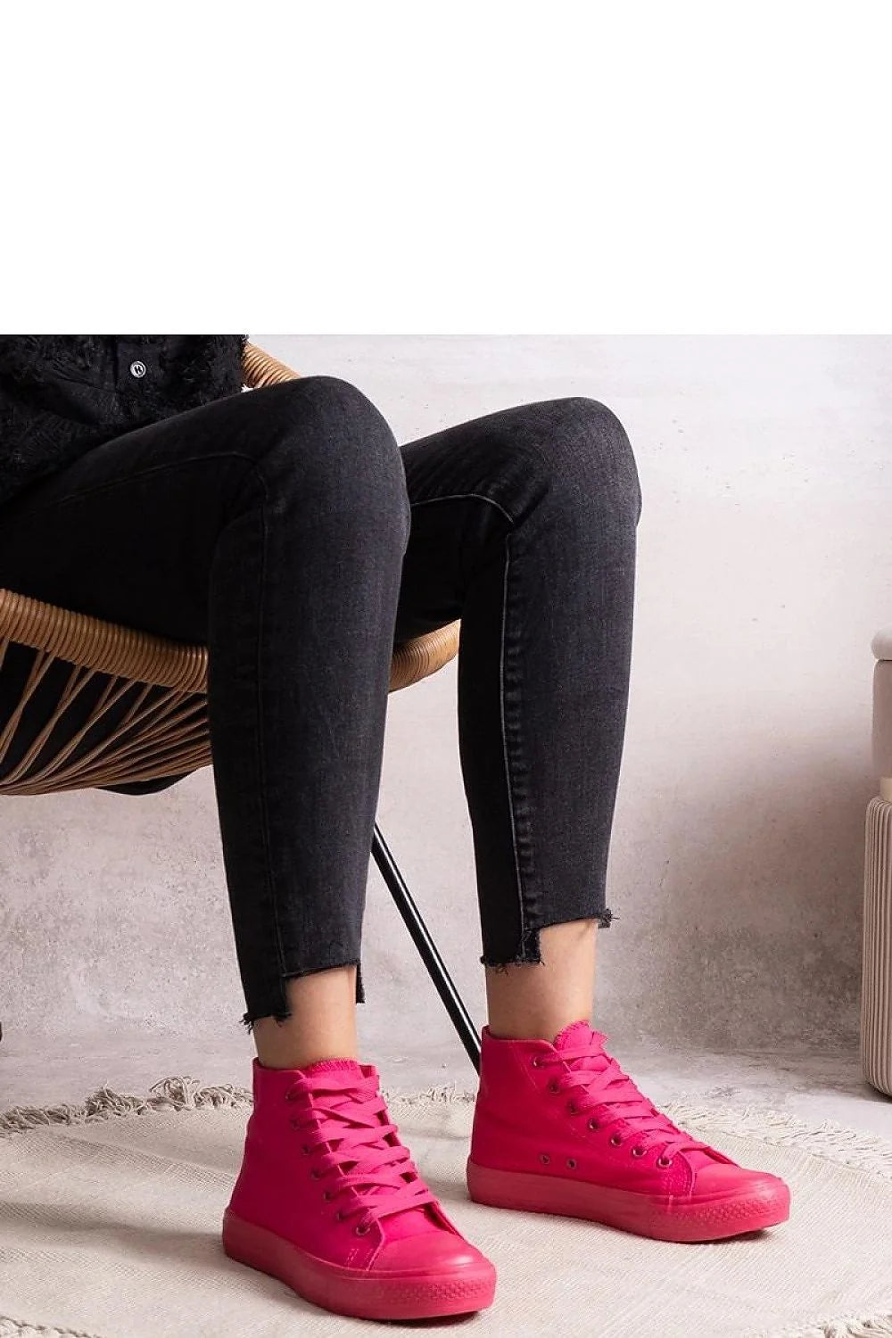 Baskets montantes Solea pour femme, style urbain, couleurs vives, tige en toile, semelle en caoutchouc, fermeture à lacets, confort tout le jour