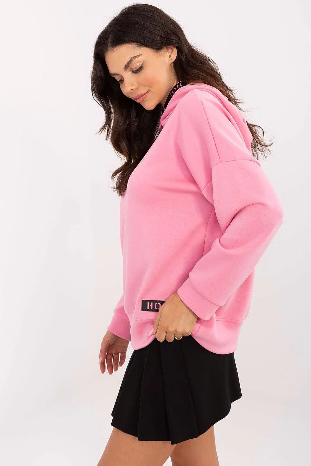 Sweatshirt à capuche femme, style casual sportif, couleur rose vif, coton polyester, coupe ample, manches longues, occasion décontractée, tendance mode