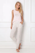 Pyjama femme en coton doux style décontracté rose et léopard confort et élégance assurés