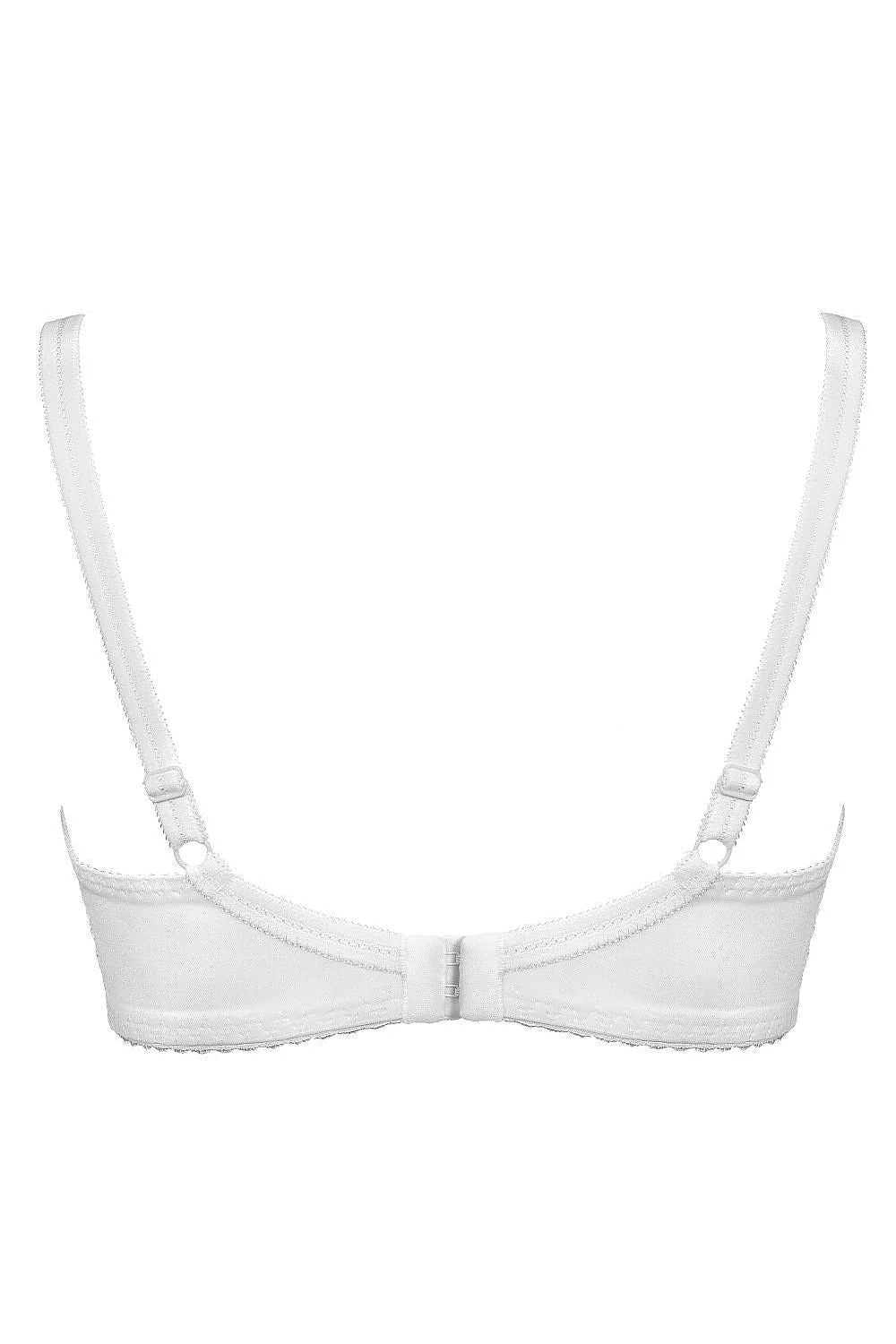Soutien-gorge lingerie seduisant soft cups blanc classique dentelle fleur géométrique maille élastique dos Lycra bretelles ajustables bijou fermeture crochets elasthanne 15