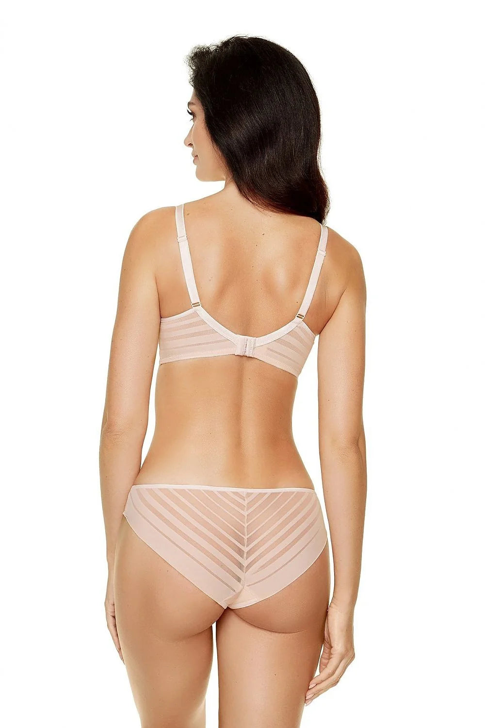 Ensemble de lingerie noire en tulle sexy moderne avec rayures transparentes et coupe flatteuse élégante