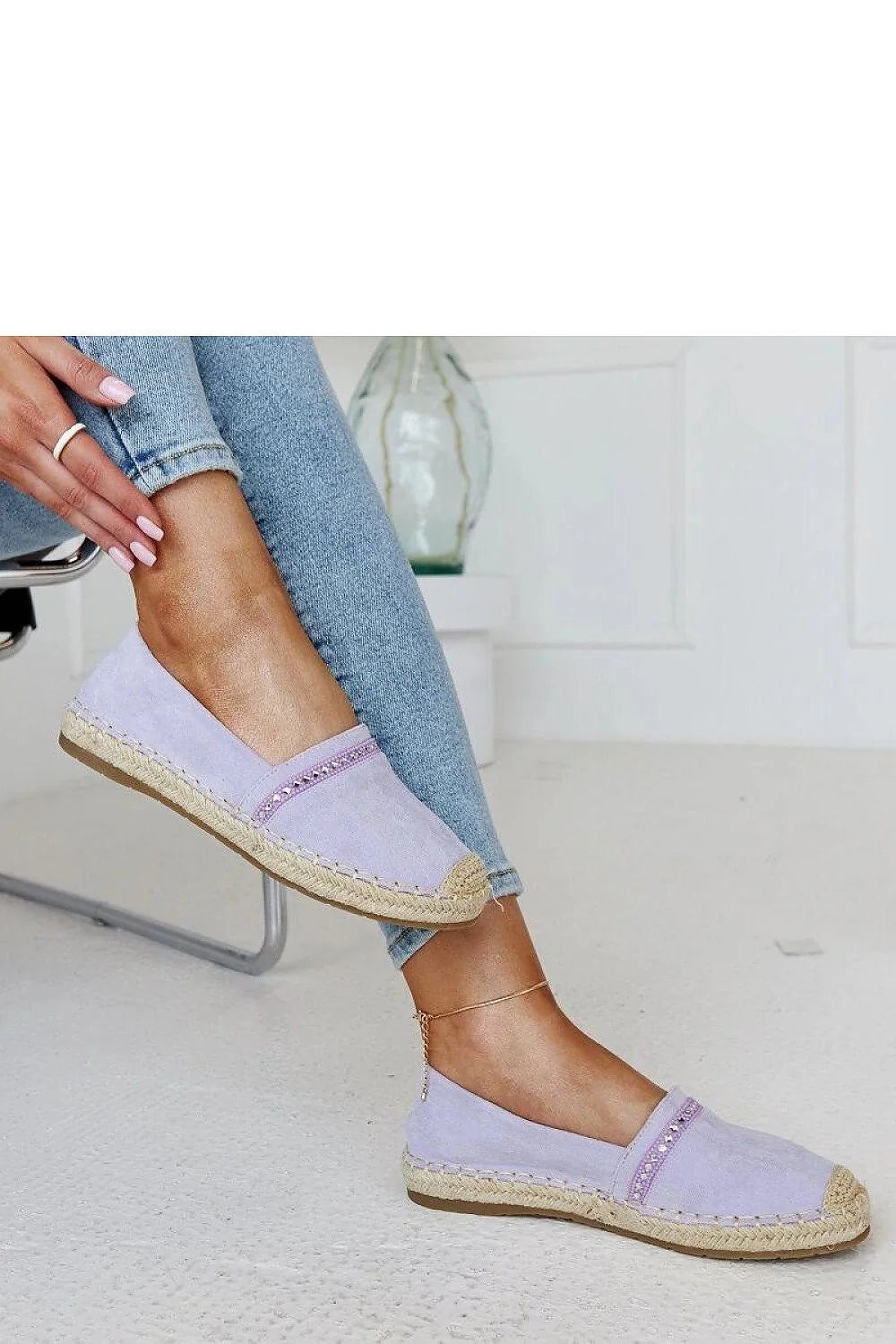 Espadrille Solea pour femme violet pastel tissu corde tressée semelle caoutchouc design moderne bout rond été 2023