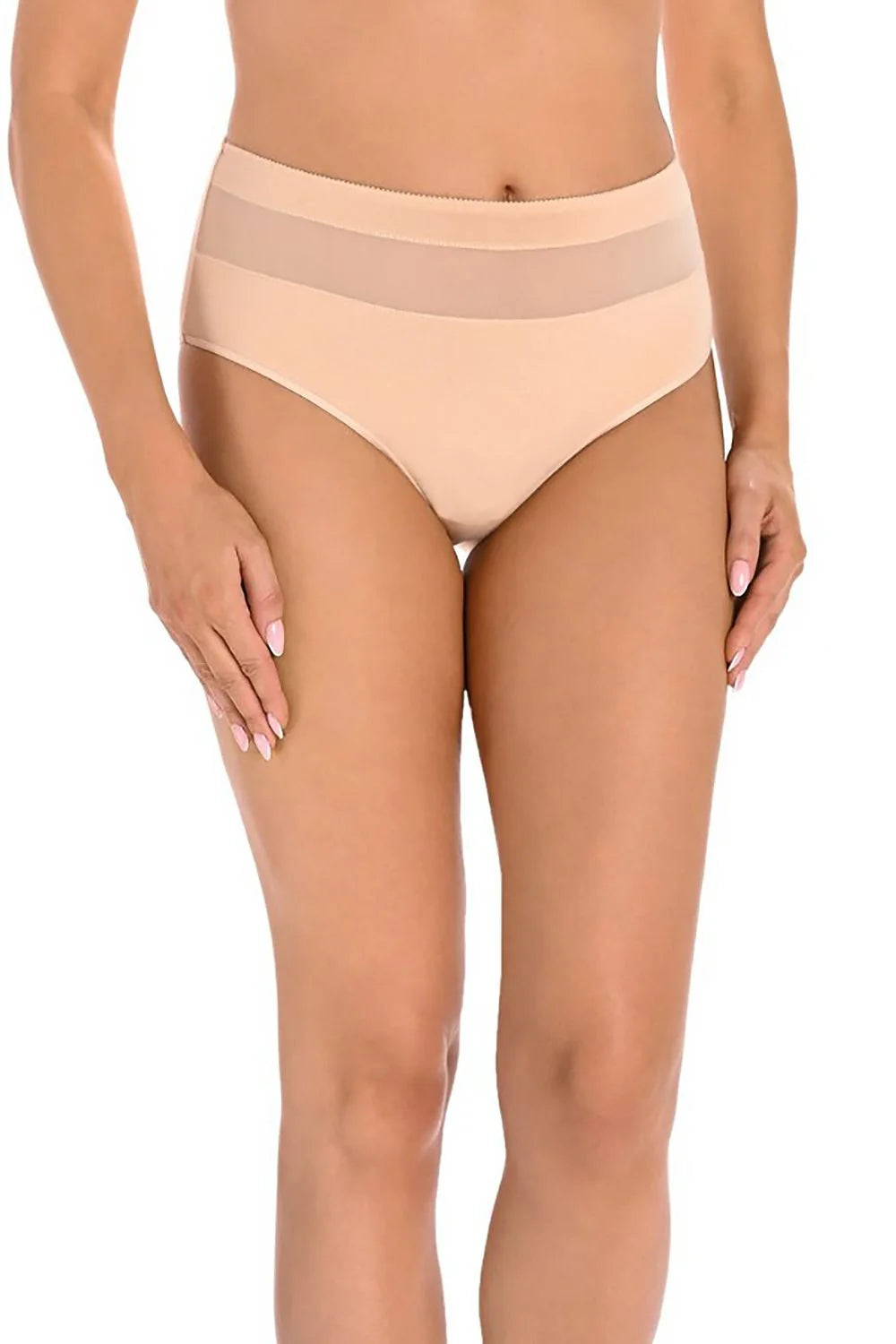 Ensemble de culottes femmes taille haute beige coton Lycra bande élastique invisibles sous robes