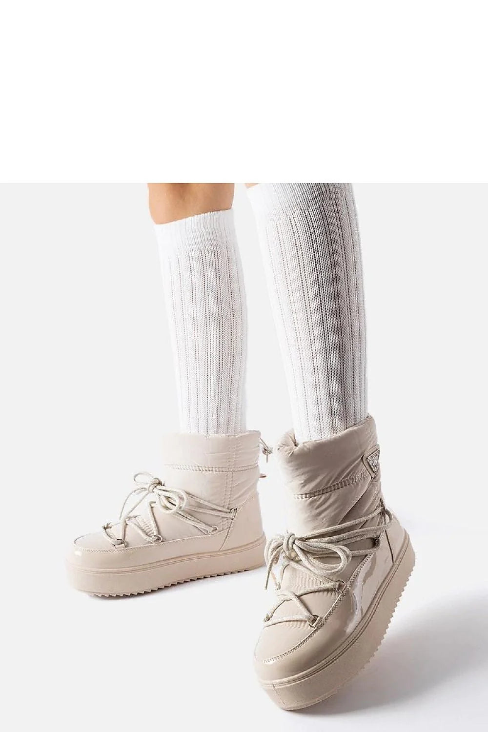 Bottes de neige Solea pour femmes design moderne chic high-top plateforme épaisse couleur beige