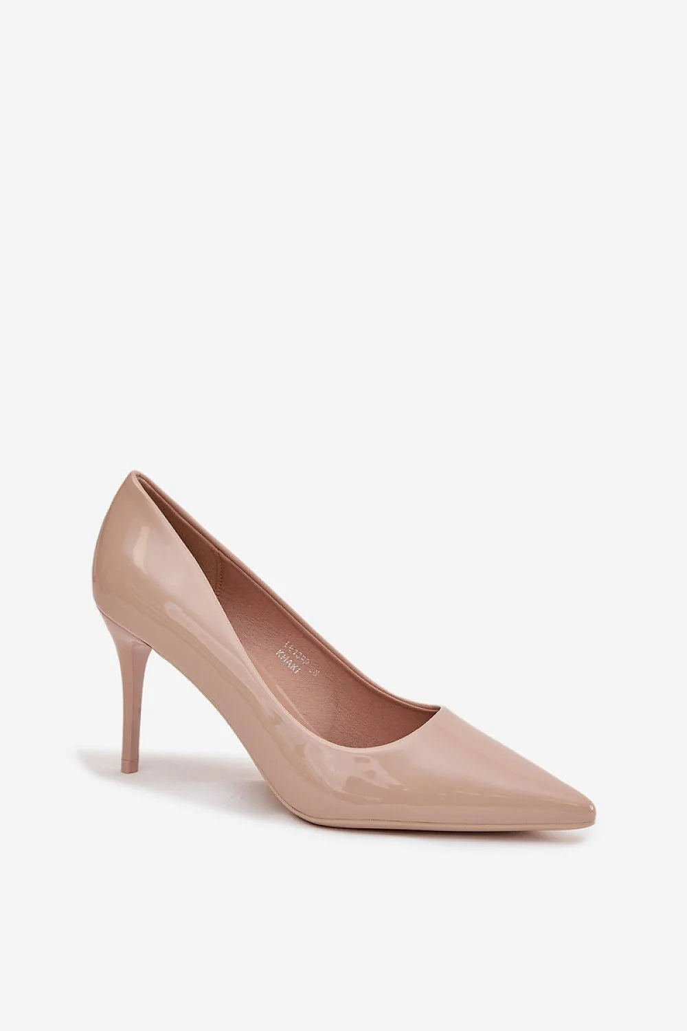 escarpins femme stilettos bout pointu similicuir verni nude beige talons aiguilles hauts 9cm silhouette élancée finition brillante minimaliste semelle fine