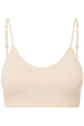 Soutien-gorge moderne style bralette sans armature doux tissu côtelé beige nude bretelles ajustables boîte cadeau femme