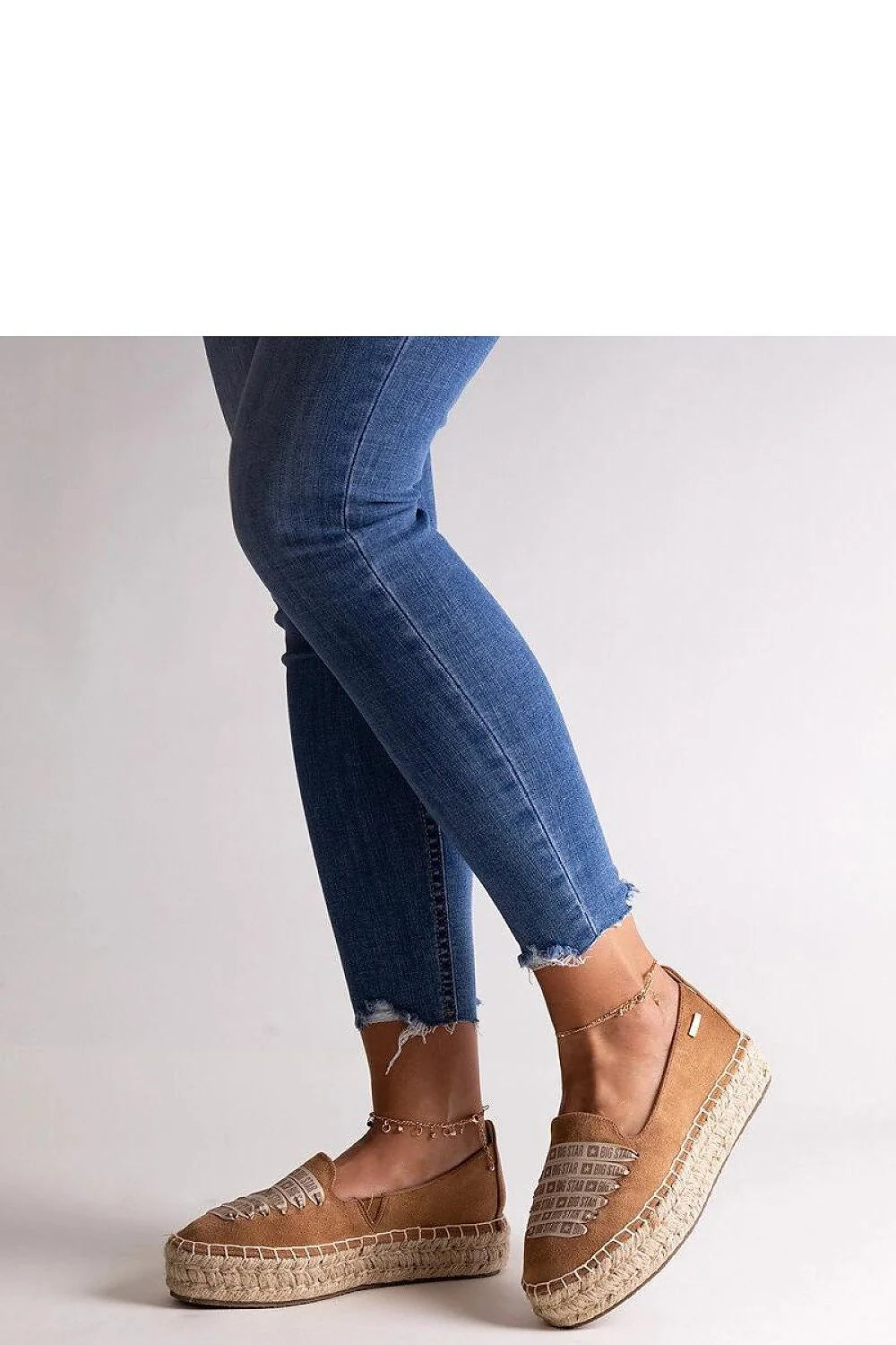 Espadrille Solea Femme Été Casual Tige Textile Marron Semelle Corde Plateforme Velcro Confort Occasionnels