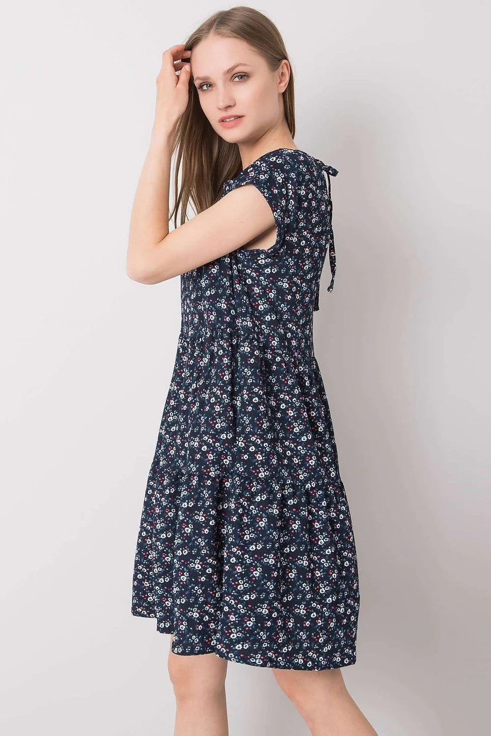 Robe de jour Stitch&Soul ample manches courtes encolure ronde motifs floraux jaune vif polyester élasthanne tailles S M L XL
