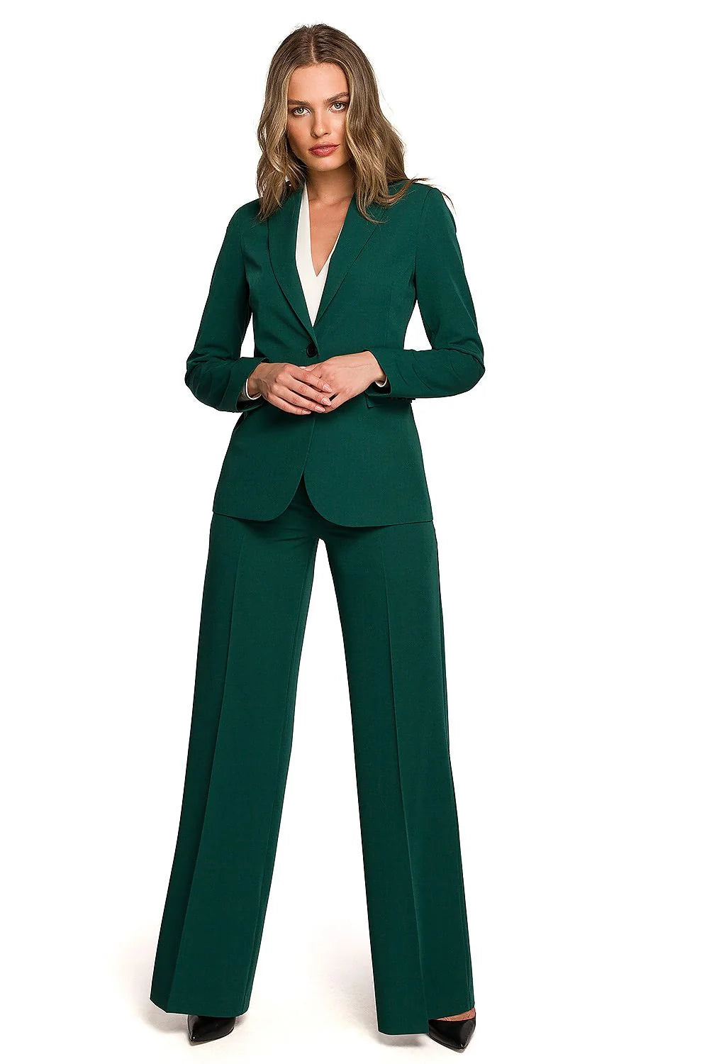 Blazer femme Stylove vert émeraude classique élégant veste ajustée doublée élasthanne polyester viscose taille L M S XL XXL