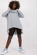 Sweatshirt ample pour femme manches longues capuche asymétrique moderne style décontracté coton polyester elasthanne