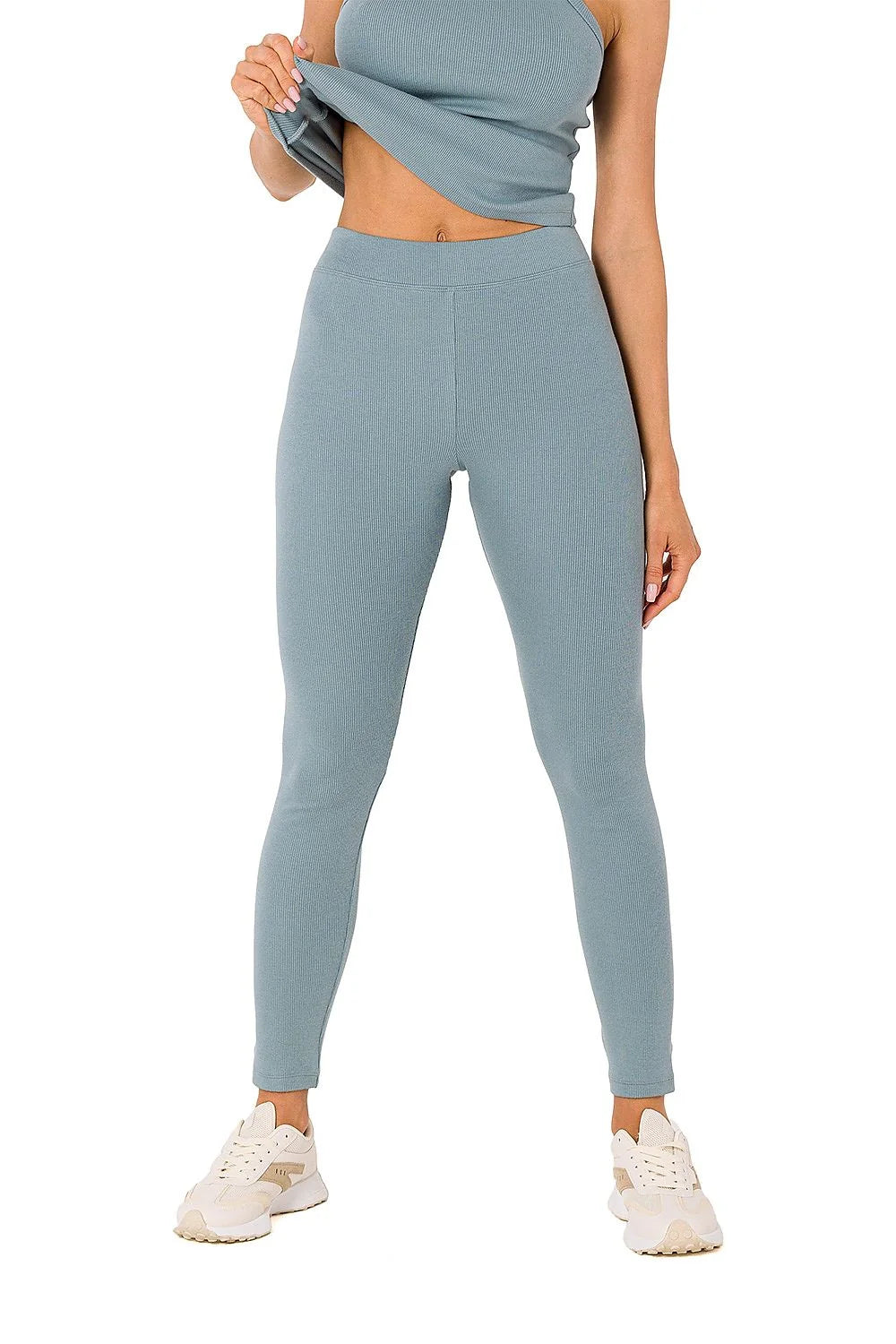 Leggings Moe pour femmes mode sport coupe ajustée elasthanne coton vert vif tendance basique yoga fitness