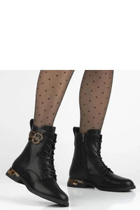 bottines femme cuir naturel noir motif léopard discret Ricka Filippo cheville talon bloc bout pointu lacets zip latéral boucle dorée