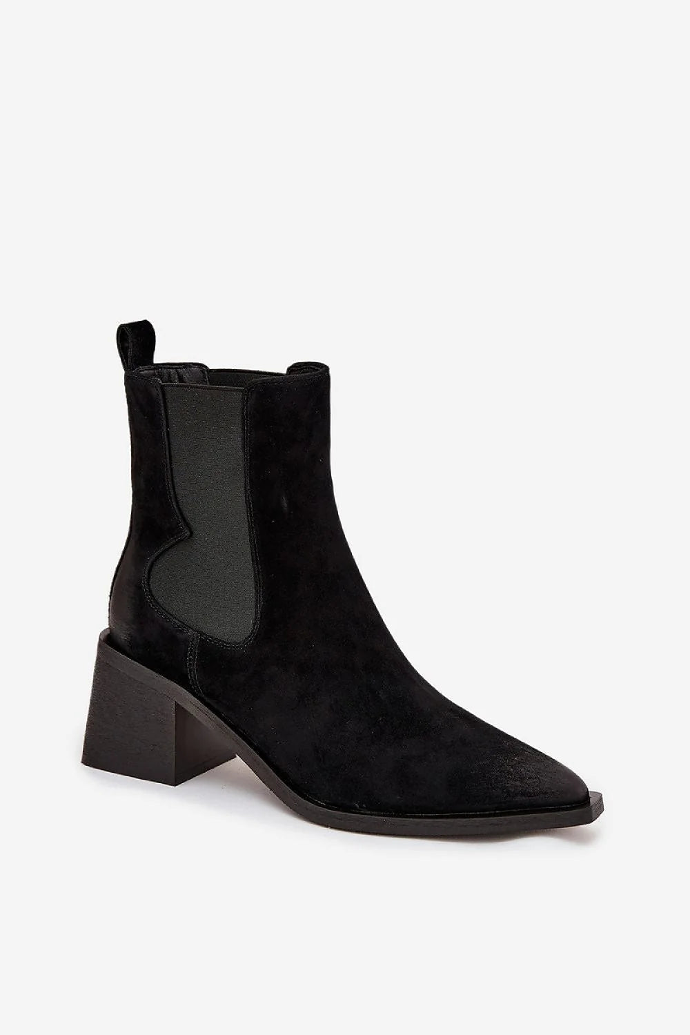 bottines femme chelsea western chic suédine daim cuir bout pointu talon pilier stable bloc moyen confortable doublure chaude