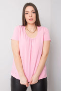 T-shirt BFG pour femme grandes tailles manches courtes col rond coton élasthanne confortable élégance quotidienne