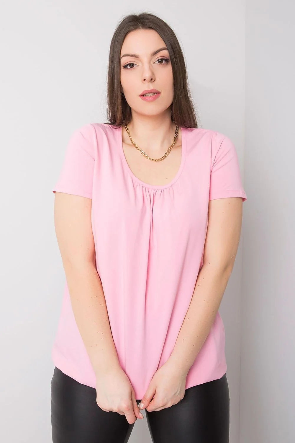 T-shirt BFG pour femme grandes tailles manches courtes col rond coton élasthanne confortable élégance quotidienne