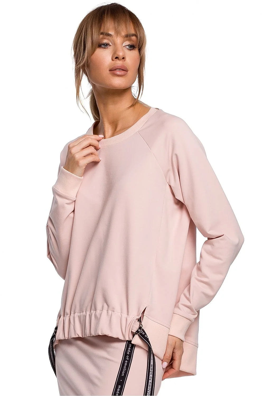 Sweatshirt femme noir coton élasthanne moderne coupe asymétrique élégant confort décontracté style urbain chic