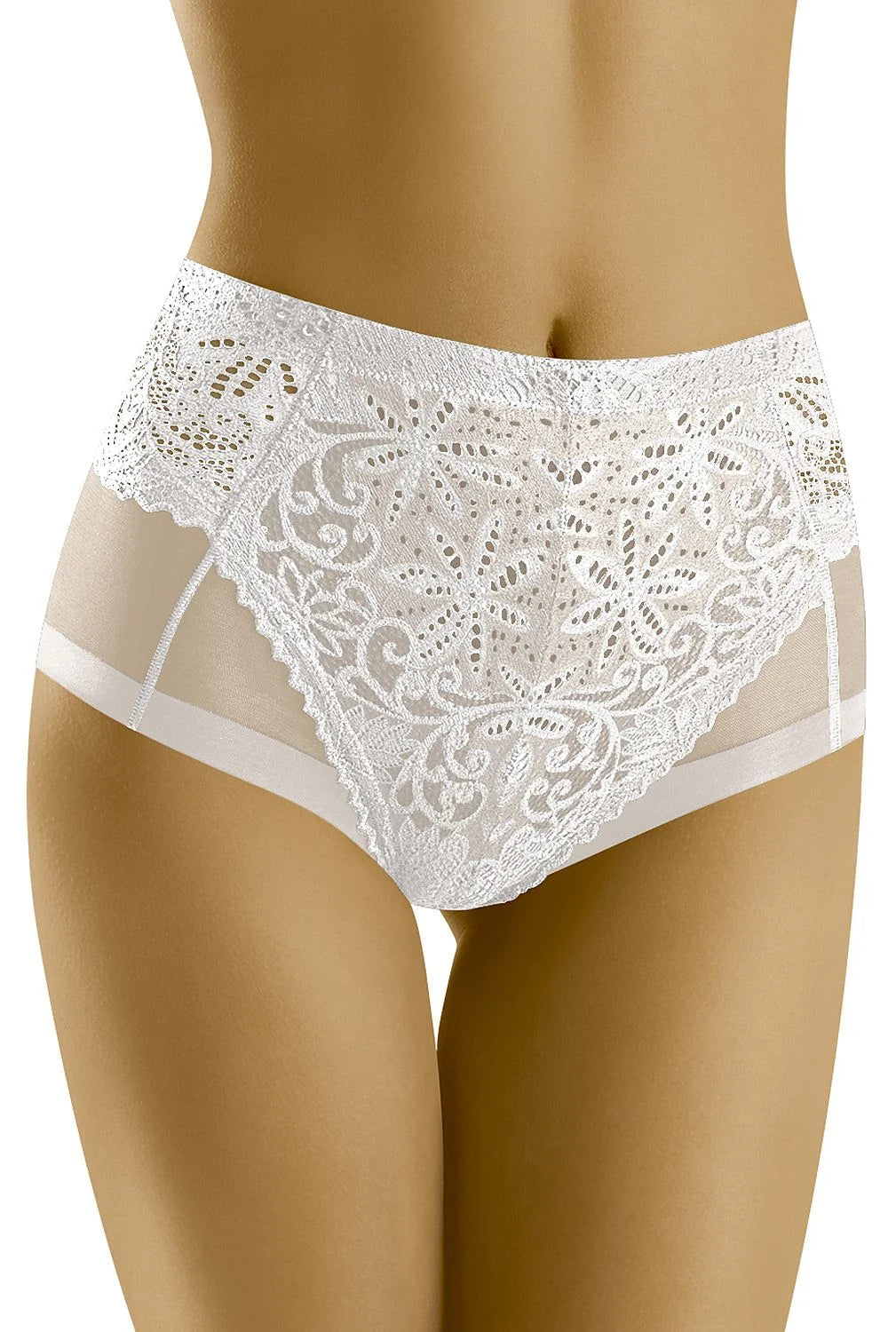 culotte taille haute dentelle noire florale tulle transparent maintien couvrante stretch confortable élasthanne polyamide bordure festonnée élégante raffinée