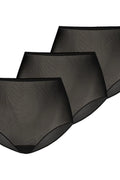 ensemble culottes féminines taille haute maille transparente noire classique trois pièces galbant confortable respirant élastique discret