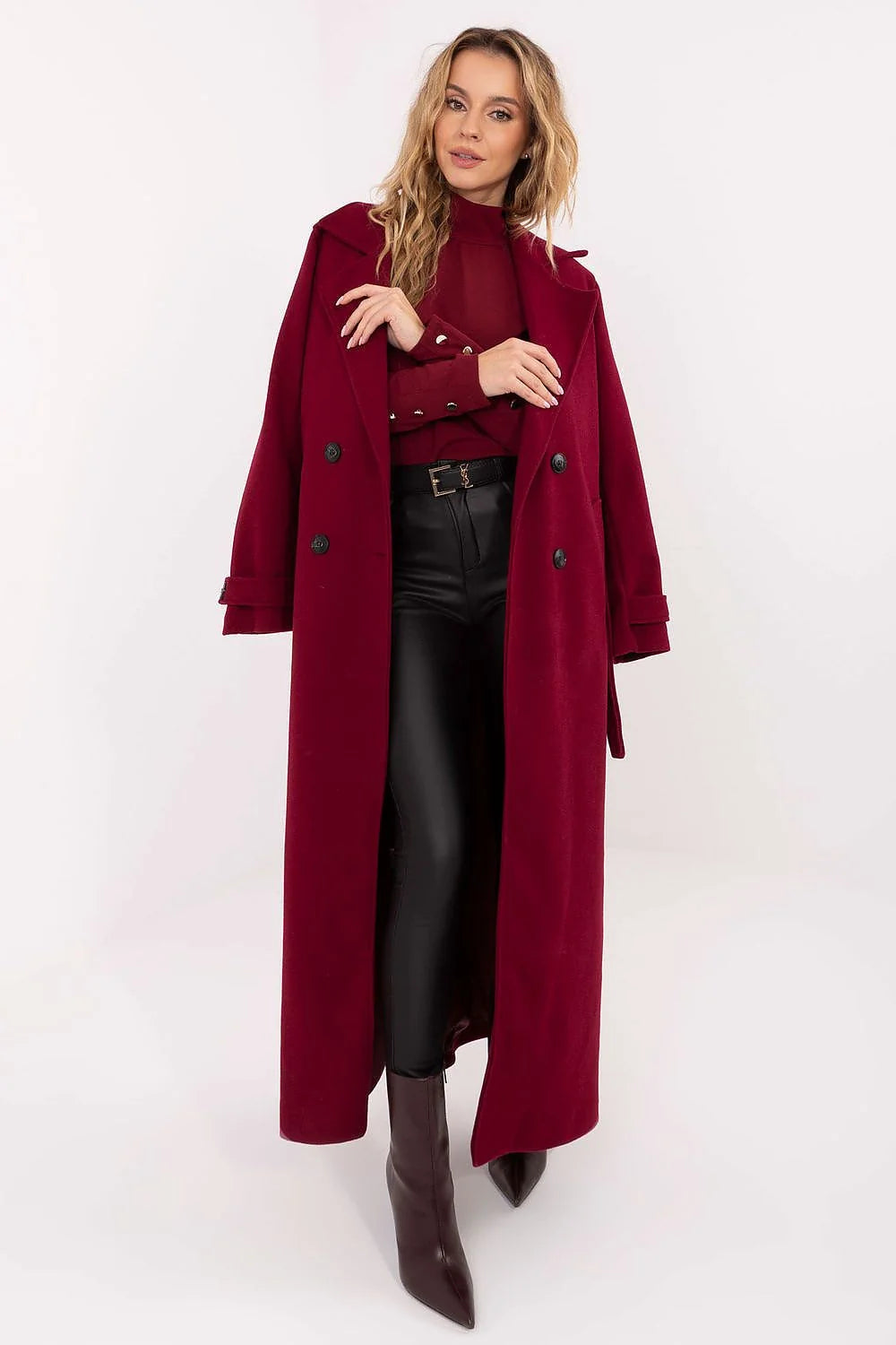 chemisier femme bordeaux col montant maille fine stretch empiècements tulle transparents épaules manches longues coupe ajustée boutons décoratifs