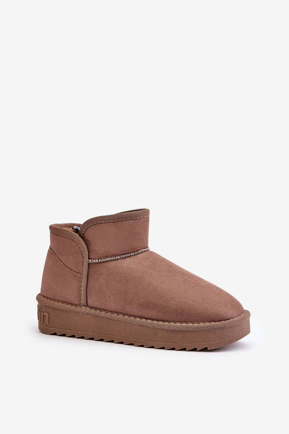 Bottes de neige Step in style en daim marron taupe pour femme, style moderne, confortable, semelle caoutchouc robuste, bottines hiver élégantes