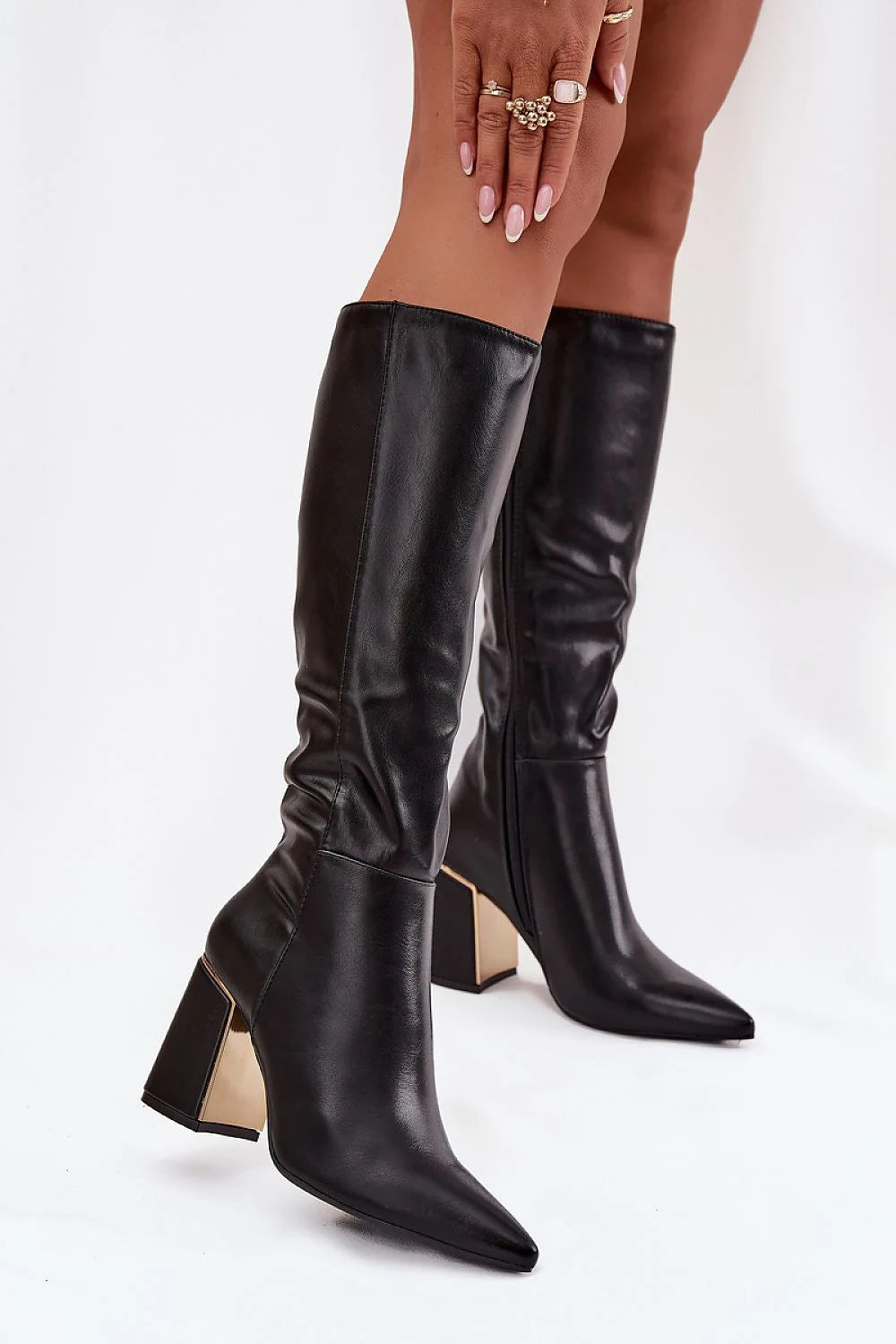 bottes talons hauts femme cuir synthétique semelle tissu tige39cm talon85mm confortables élégantes zippées tendance 37 38 39 40 41