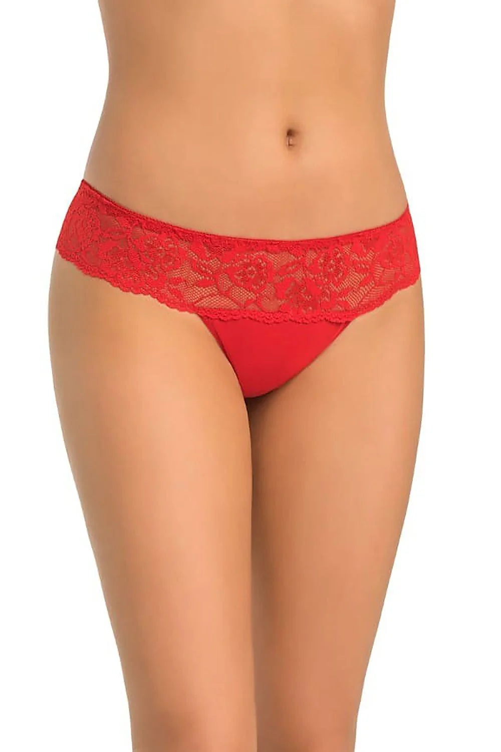 Strings Teyli pour femmes sexy glamour dentelle maille coton rouge coupe basse elastique confort