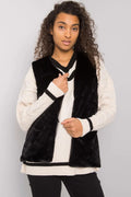 Gilet en fourrure synthétique pour femme, style ample, noir, matériau doux, fermeture éclaire, polyester 100%, taille ajustable, look élégant, occasion décontractée