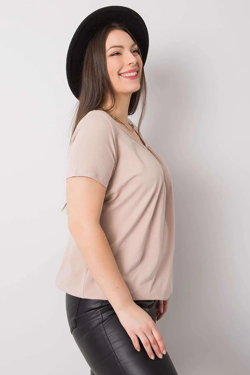 T-shirt BFG pour femme grandes tailles manches courtes col rond coton élasthanne confortable élégance quotidienne