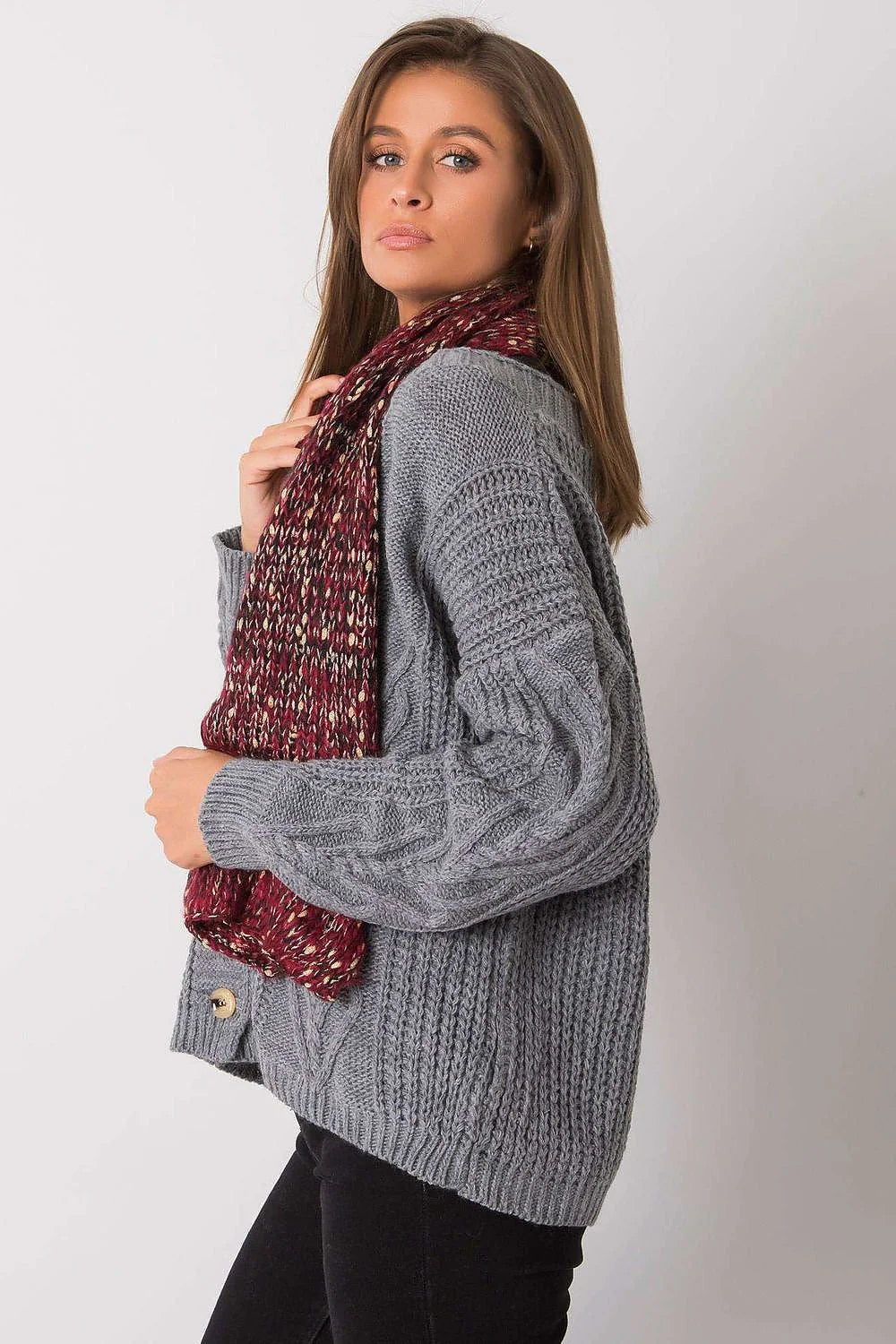 Écharpe châle tubulaire acrylique élégante torsadée chaude douce pour un hiver stylé et confortable