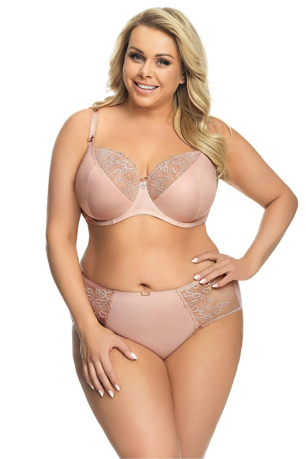 Soutien-gorge Gorsenia Soft à armatures nude rosé dentelle microfibre ajustables bijou中央 femme lingerie mode