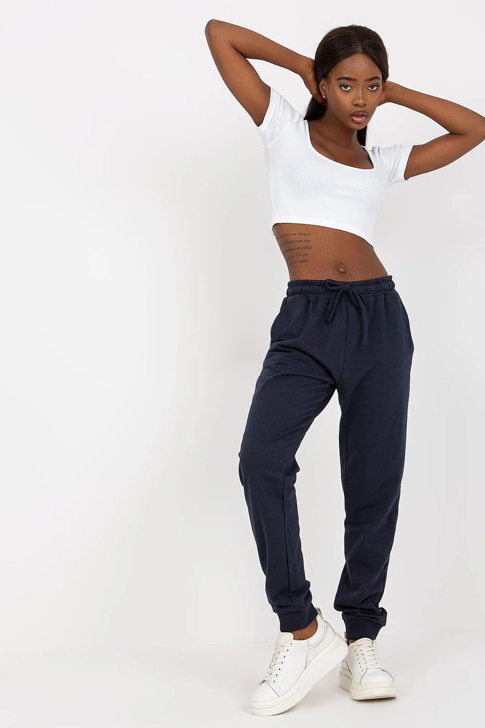 Pantalon survêtement BFG confortable coton polyester taille élastique jogging femme sport style décontracté