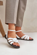 Sandales femmes ouvertes style estival bride crisscross ajustable boucle dorée confort été élégance sandales summer